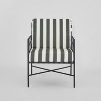Sheffield Arm Chair Outdoor B/W Stripe Cushions