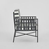 Sheffield Arm Chair Outdoor B/W Stripe Cushions