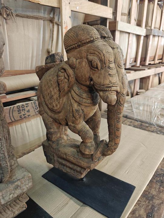 Decorative Wooden Elephant on Stand