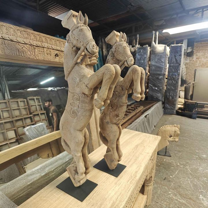 Decorative Wooden Horse on stand