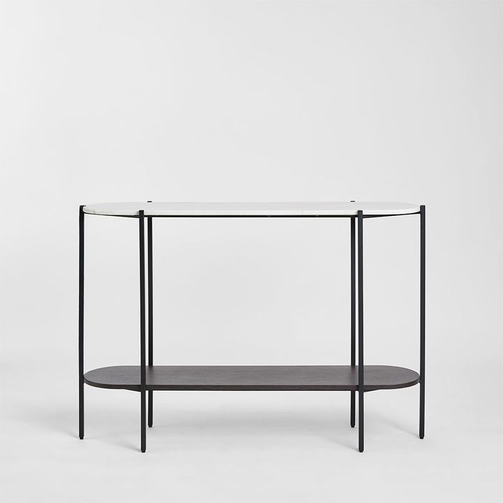 The James Marble Console Black/White Marble