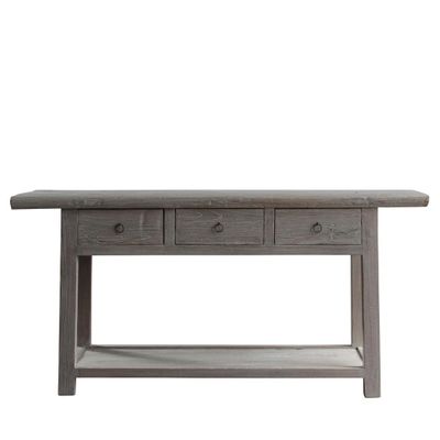 120 Years old Elm Wood Console with Drawers No. 7