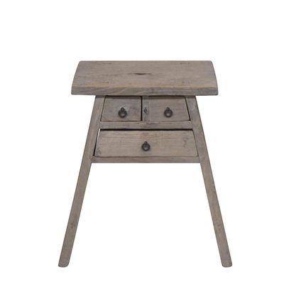 Shanxi Elm 120 Year Antique Wooden Stool With Drawers No. 4