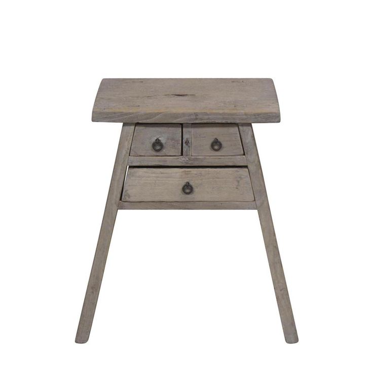 Shanxi Elm 120 Year Antique Wooden Stool With Drawers No. 4