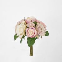 Rose Bouquet Fresh 28cm Pink & Cream