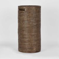 Paume Rattan Tall Basket Antique Brown