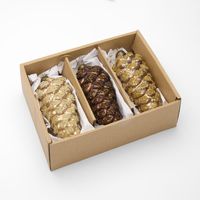 Glitter Pinecone Trio Bronze - Box Set of 3