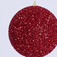 Tinsel Bauble Red - Set of 4
