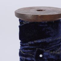 Frayed Velvet Ribbon Navy Blue 30mm x 10m