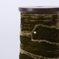Frayed Velvet Ribbon Olive Green 30mm x 10m