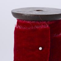 Frayed Velvet Ribbon Red 50mm x 5m