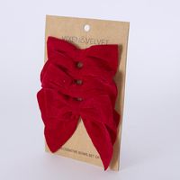 Velvet Bows w Clip Red - Set of 4