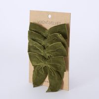 Velvet Bows w Ties Green - Set of 4