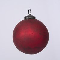 Antiqued Glass Bauble Red