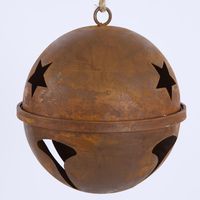 Rusty Round Star Bell Large