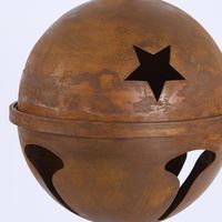 Rusty Round Star Bell Large