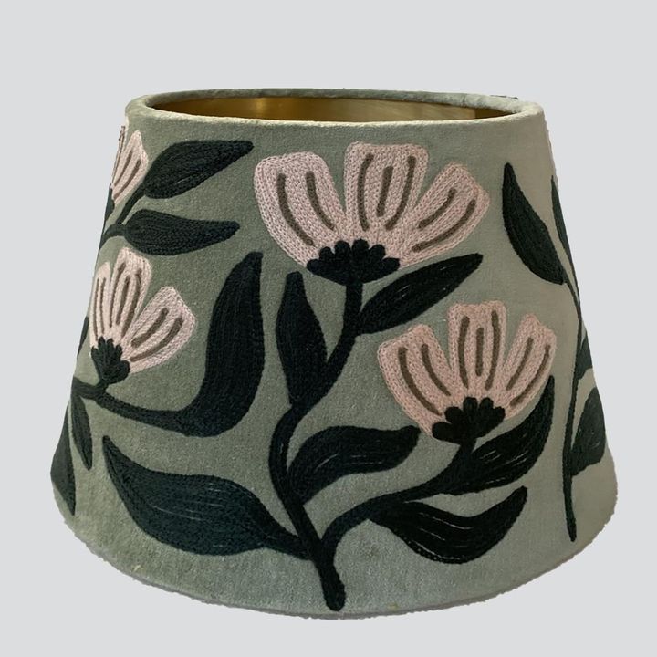 AD Daisy Velvet Tapered Shade Sage Green