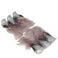 Lilla Sparkle Boxed Set of Six Clip on Bird Silver