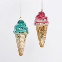 Disco Ice Cream Cone Decoration Blue