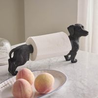 Coco Dachshund&nbsp; Paper Towel Holder Black