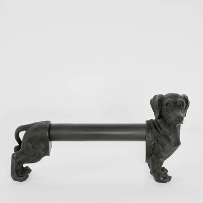 Coco Dachshund  Paper Towel Holder Black