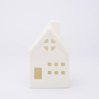 Light Up Porcelain House w. Chimney White Small