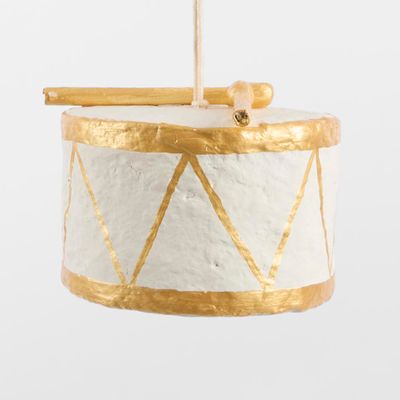 Mache Drum Tree Decoration Gold