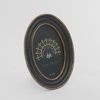 Vera Oval Photo Frame 4 x 6 Black & Gold