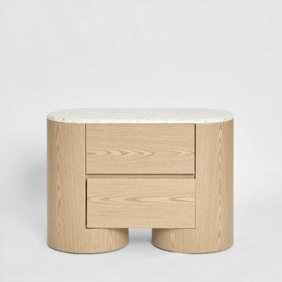 Arlo Bedside Light Oak & Terrazzo