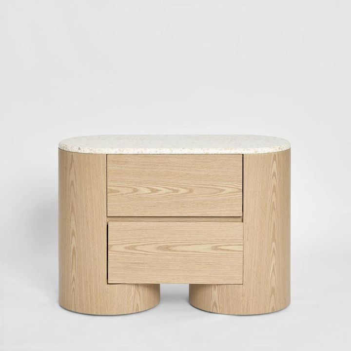 Arlo Bedside Light Oak & Terrazzo