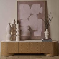 Arlo Entertainment Unit Light Oak & Terrazzo