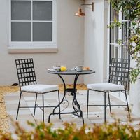Annabel Round Table 70cm Black -Outdoor Bistro dining