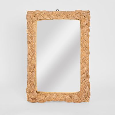 Twill Rattan Mirror Natural