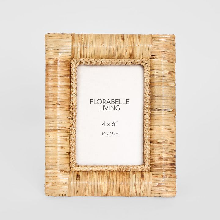 Casa 4 x 6" Rattan Square Photo Frame Natural