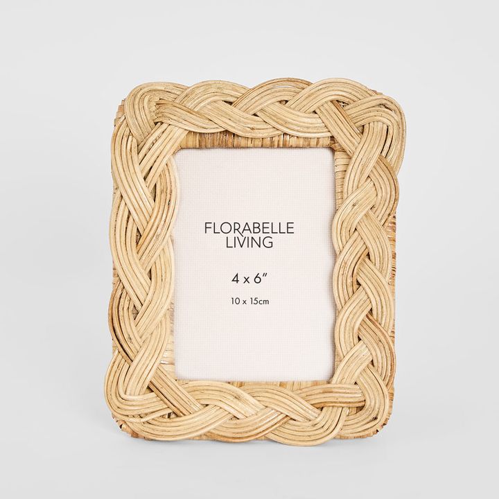 Twill 4 x 6" Rattan Photo Frame Natural