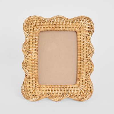 Scallop Rattan Photo Frame Natural