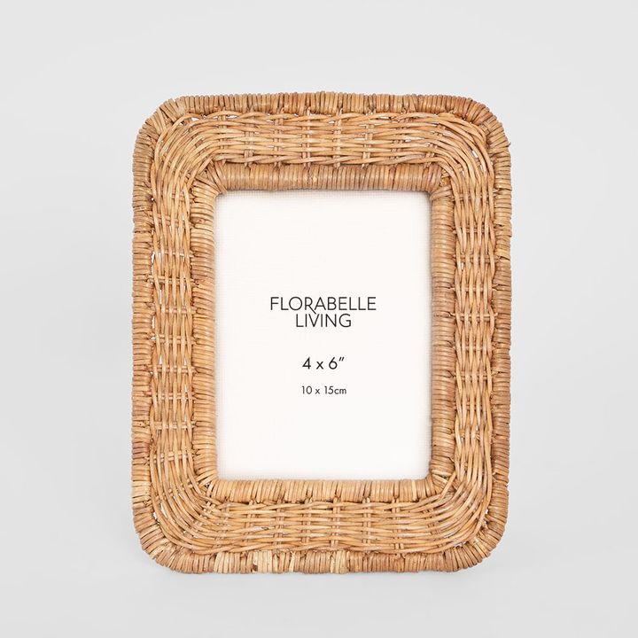 Bree 4 x 6" Rattan Photo Frame Brown