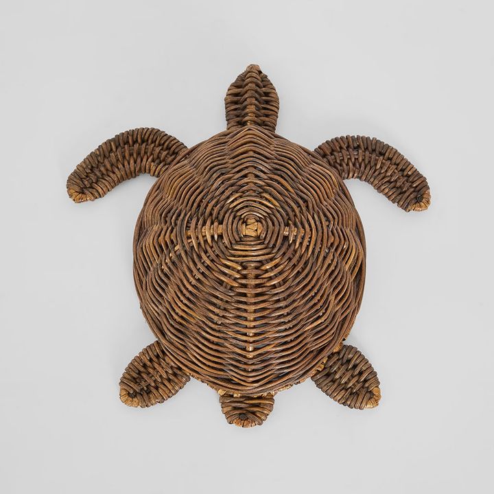 Ollie The 4 x 6" Rattan Turtle Brown