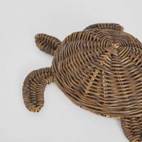 Ollie The 4 x 6" Rattan Turtle Brown