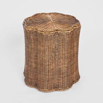 Valley Scallop Rattan Basket Brown