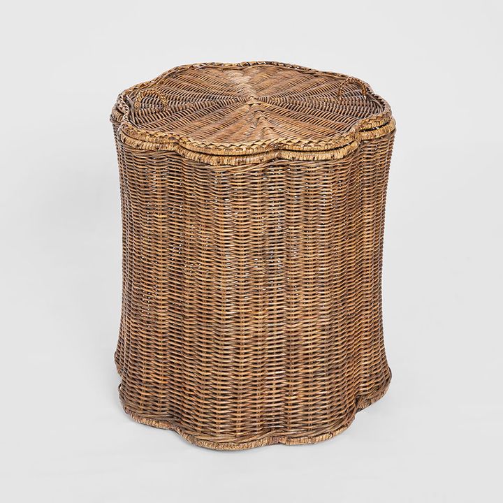 Valley Scallop Rattan Basket Brown