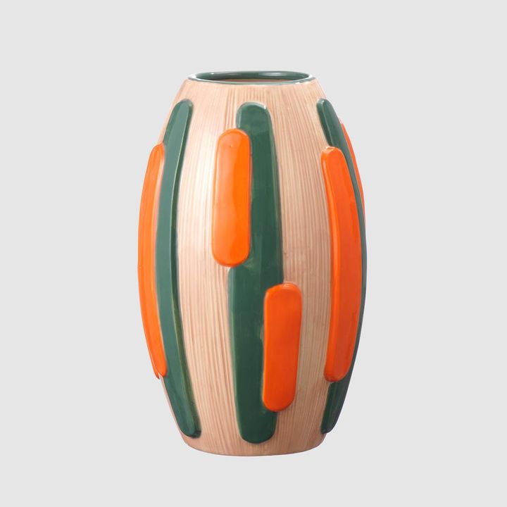 Serra Vase Green & Orange