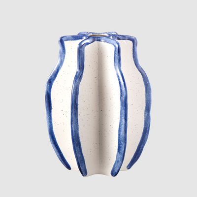 Prism Vase Blue & White