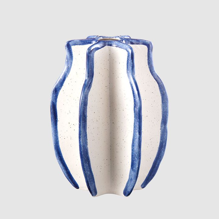 Prism Vase Blue & White
