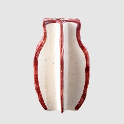 Prism Vase Red & White