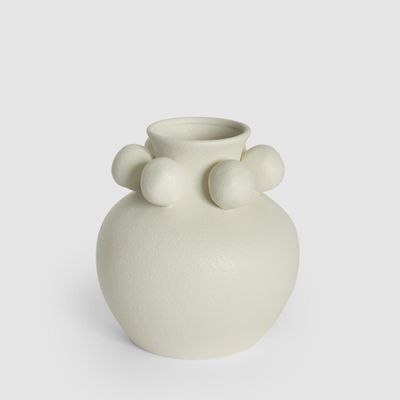 Tiki Round Vase Small White