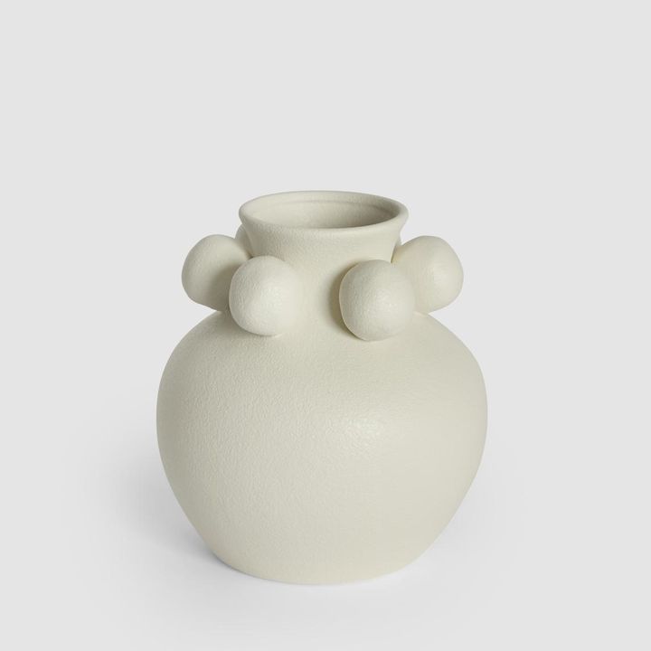 Tiki Round Vase Small White