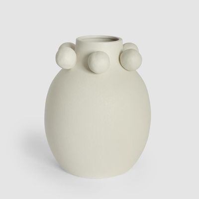 Tiki Round Vase Tall White