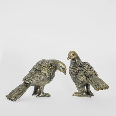 Dove Lovebirds Set of 2 Sculptures Antique