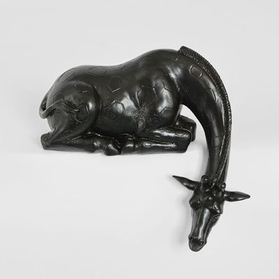 Marcel Sitting Giraffe Sculpture Black